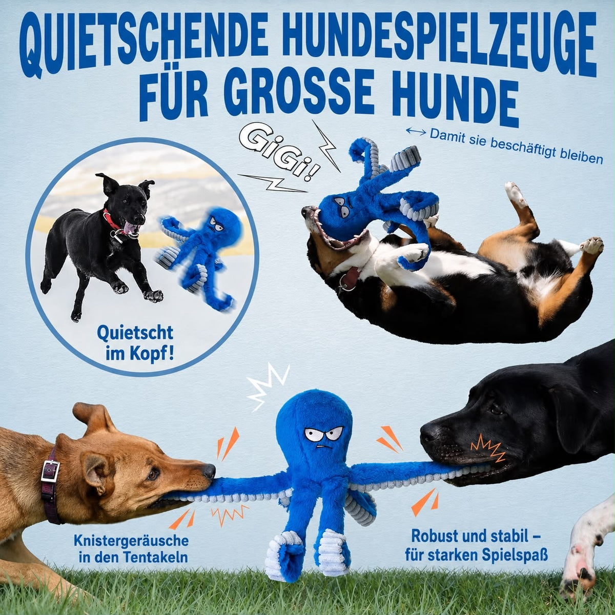 Robustes Oktopus Hundespielzeug
