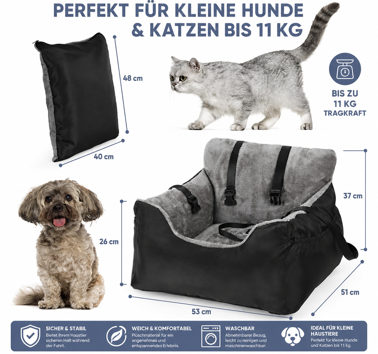 Autositz für Hunde & Katzen