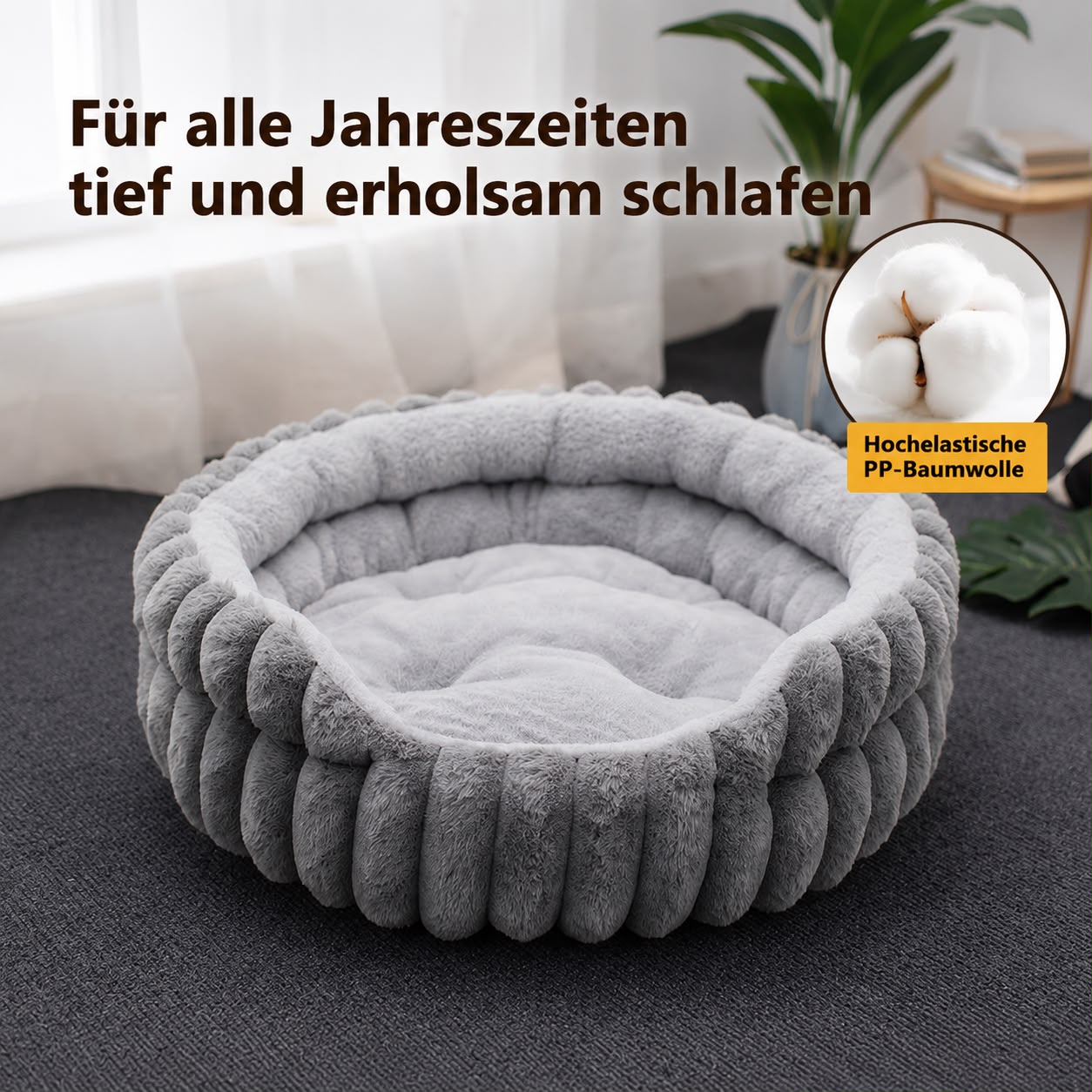 Flauschiges Katzenbett