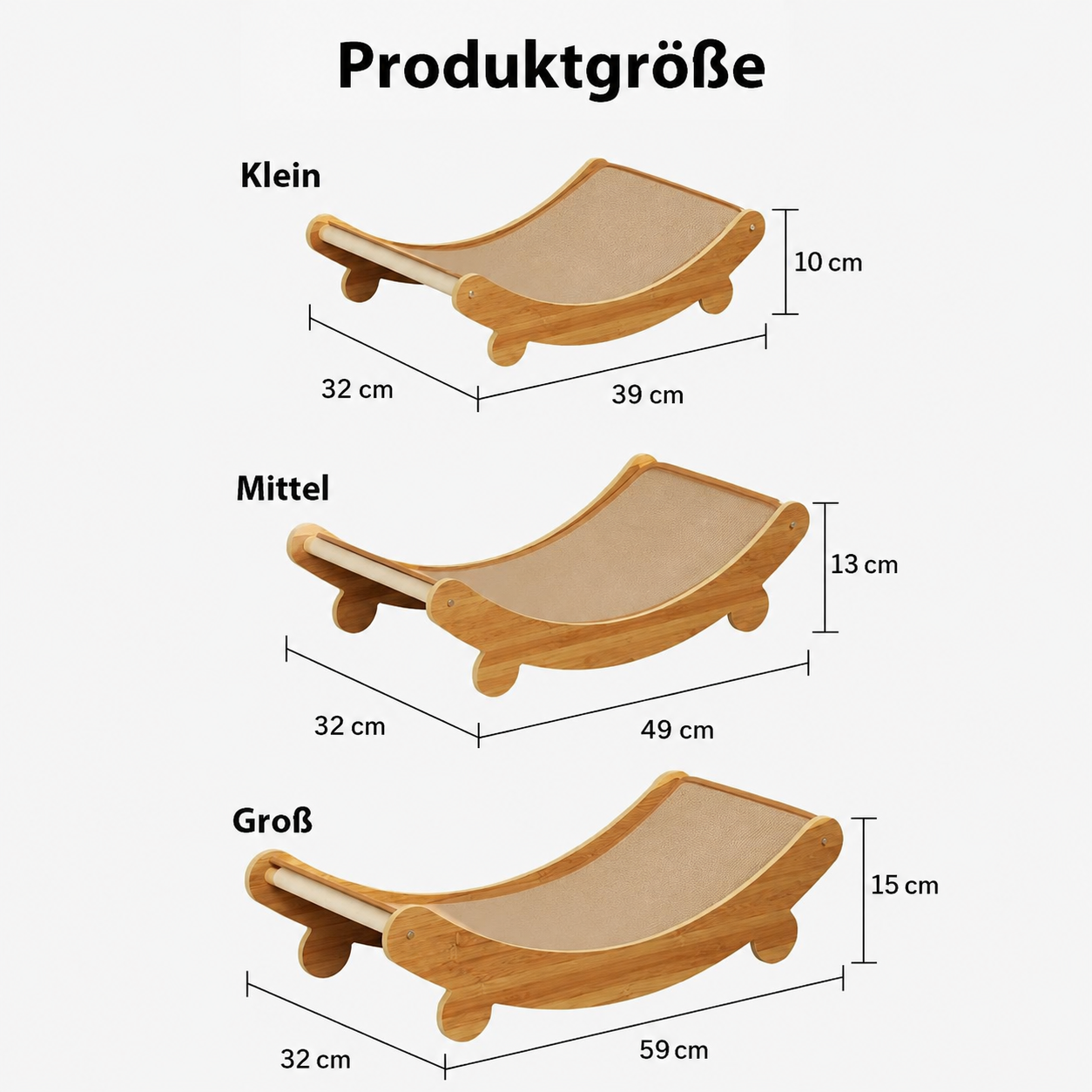 Premium Katzenliege mit Sisal-Kratzmatte