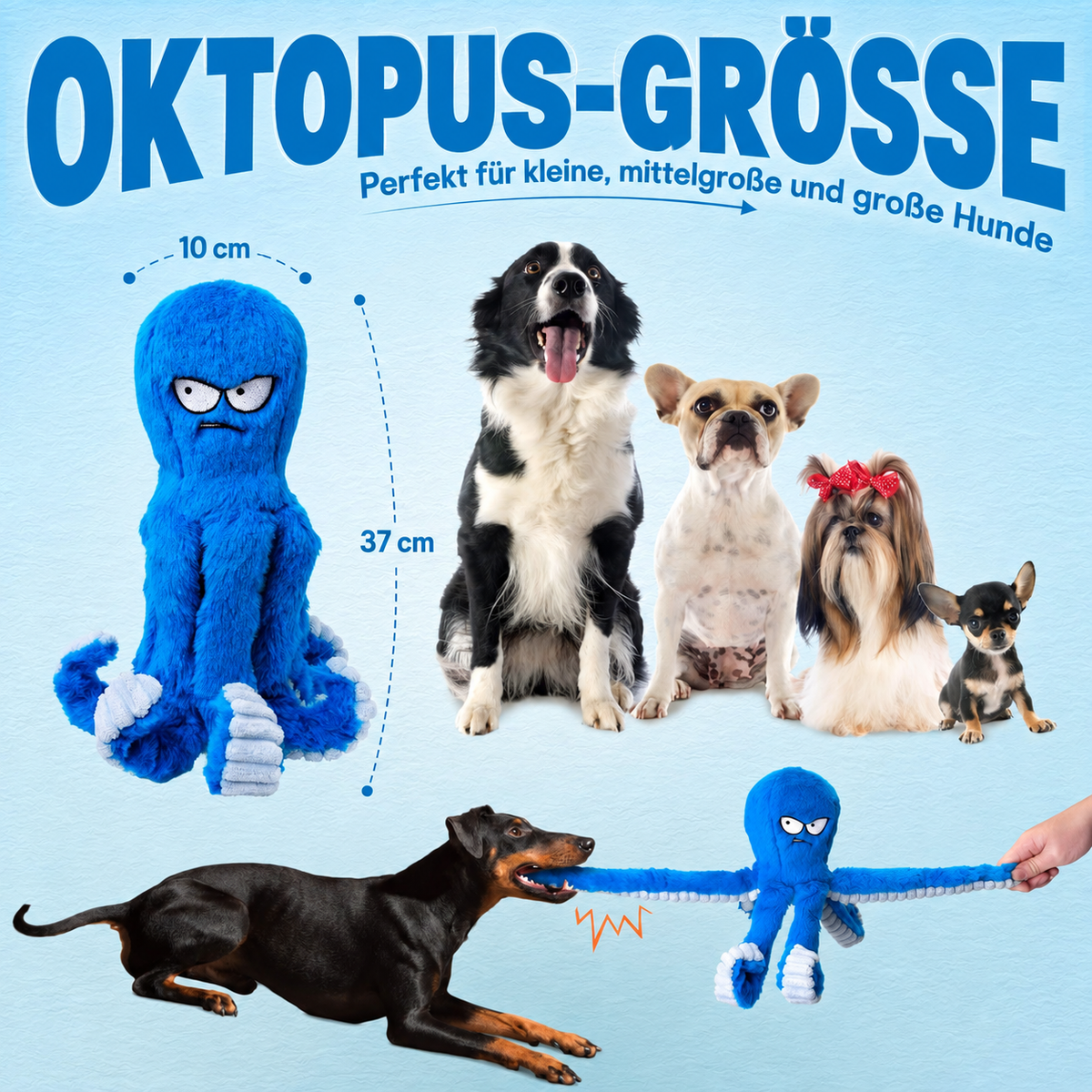 Robustes Oktopus Hundespielzeug