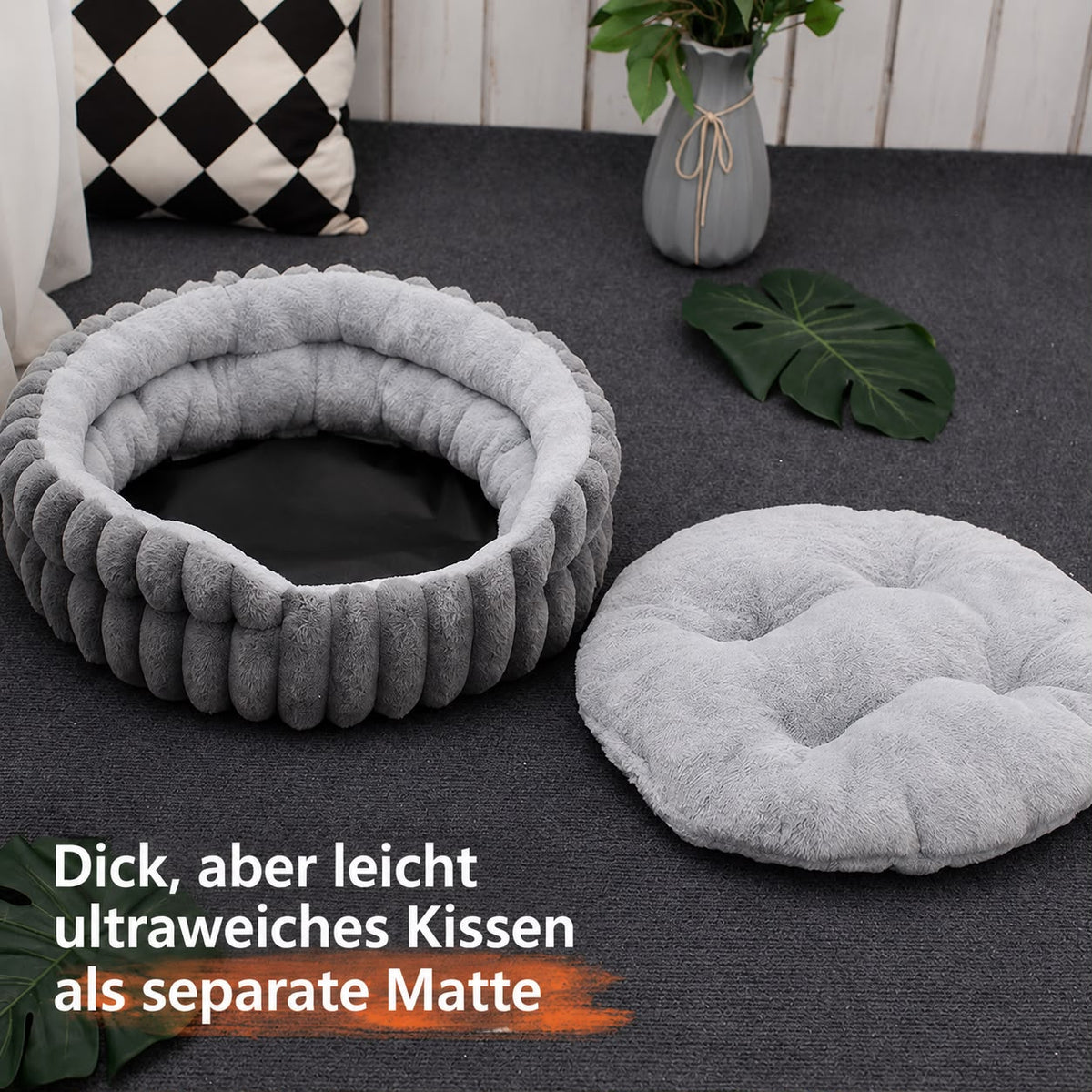 Flauschiges Katzenbett