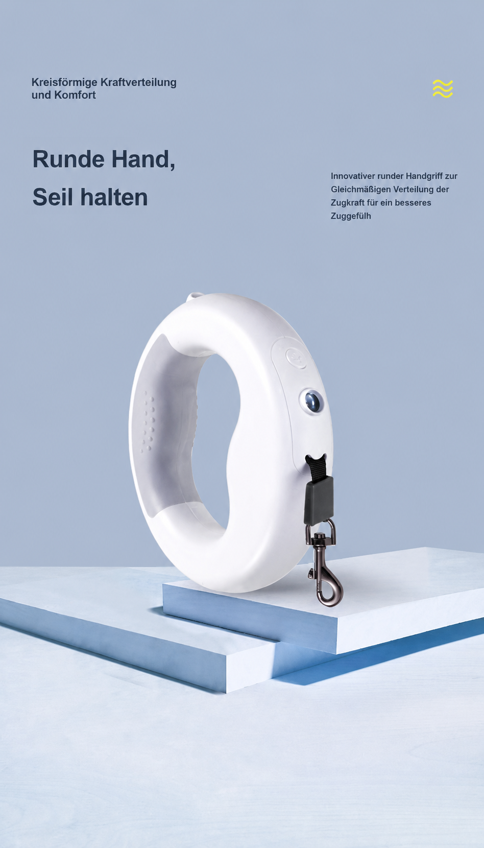 Automatische Ring-Hundeleine mit LED-Licht & Freihand-Funktion