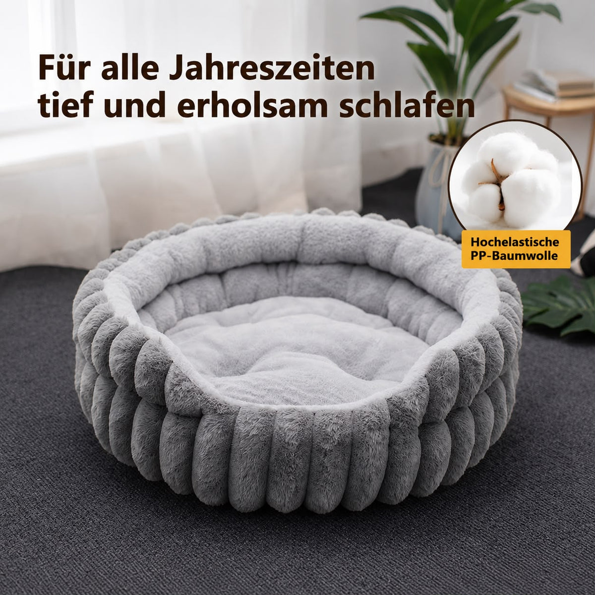Flauschiges Katzenbett