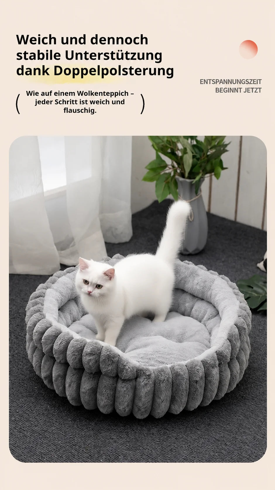 Flauschiges Katzenbett