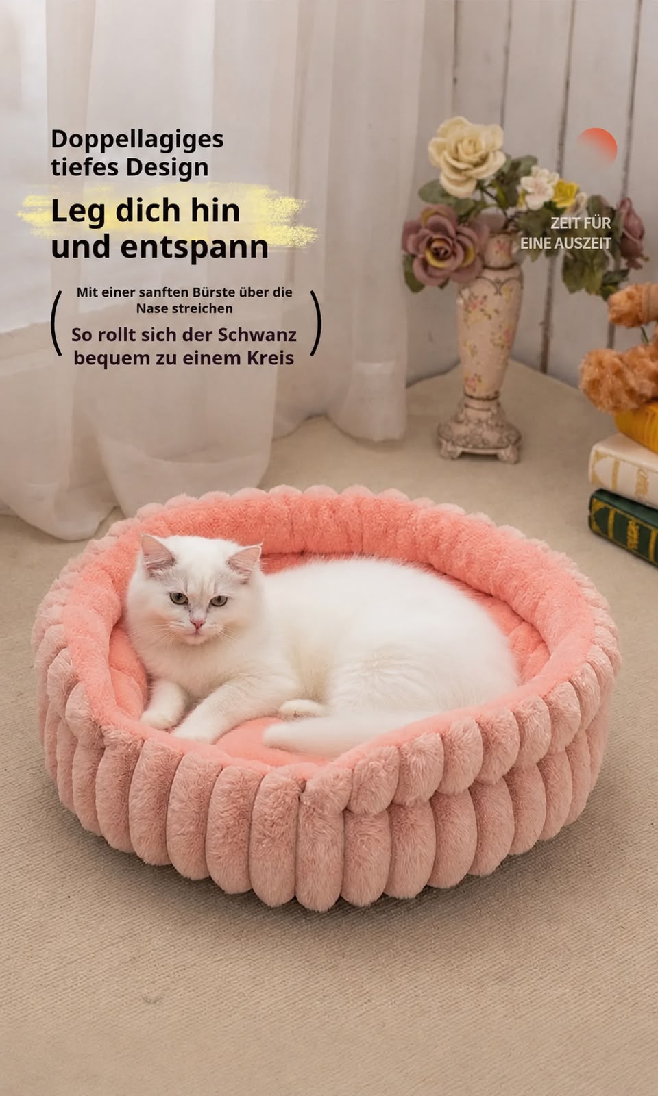 Flauschiges Katzenbett