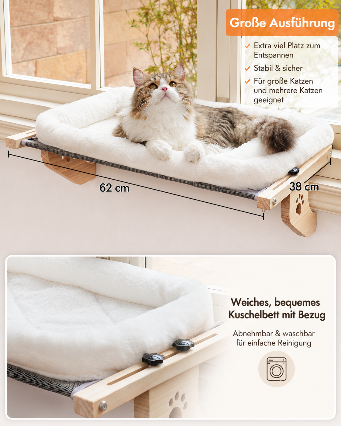 Premium Katzen-Fensterliege