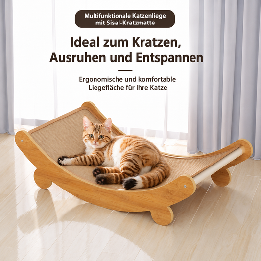 Premium Katzenliege mit Sisal-Kratzmatte