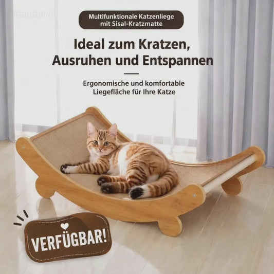 Premium Katzenliege mit Sisal-Kratzmatte
